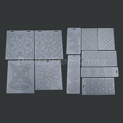 #ad 11 Style Plastic Embroidery Template Quilting Stencils Patchwork Handmade Tools $6.68
