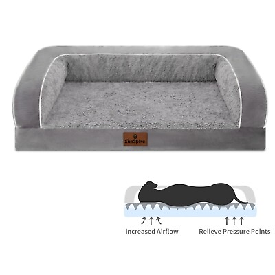 #ad Orthopedic Memory Foam Dog Bed Comfy Bolster Pet Bed Waterproof Removable Cover $45.98
