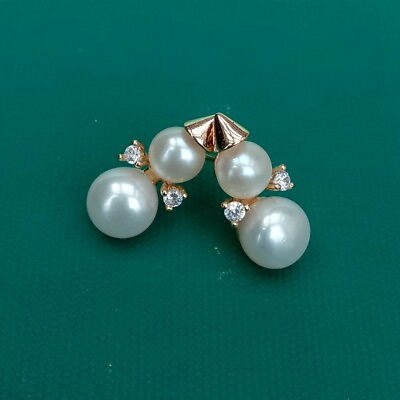 #ad Cultured White Pearl Earrings Snowman Elegant Stud Earring Jewelry Gifts $8.55