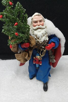 #ad Christmas Santa In Blue Robe Suitable As Decor Or For Crafting. $14.99