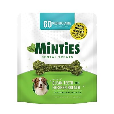 #ad Dental Chews for Dogs 60 Count Vet Recommended Mint Flavored Dental Treats ... $42.84