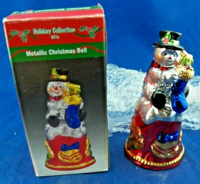 #ad Christmas Bell Holiday Collection Gifts Metallic with Original Box EUC $4.74
