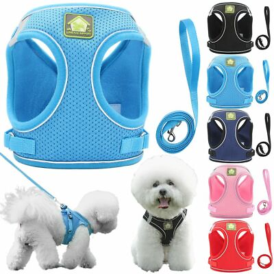 #ad Mesh Padded Dog Harness amp; Leash Pet Puppy Vest for Small Medium Dogs Chihuahua $8.27