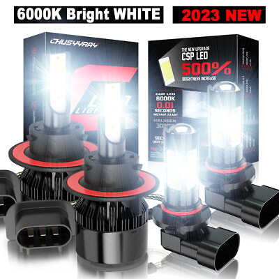 #ad 4x LED Headlight High Low BeamFog Light Kit for 2005 2014 Ford F150 F250 F350 $23.99