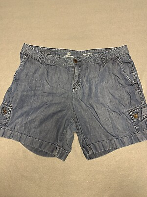 #ad Liz claiborne shorts womens 14 blue cotton $9.00