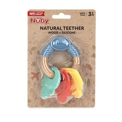 #ad Nuby Wood amp; Silicone Natural Teether Keys Fun amp; Soothing Easy to Hold $7.99