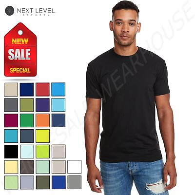 #ad Next Level Men#x27;s Premium Fitted CVC Crew Neck Short Sleevees T Shirt N6210 $7.59