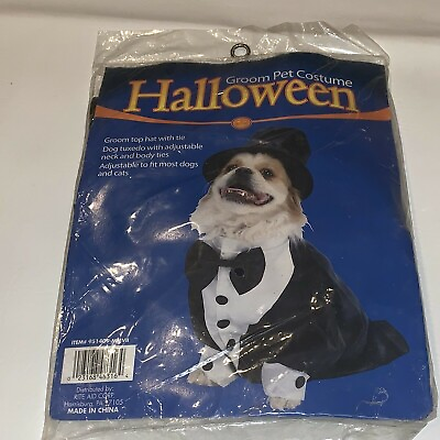 #ad Groom Pet Halloween Costume Adjustable One Size Cats Dogs Black White Wedding $19.99