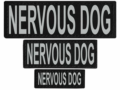 NERVOUS DOG Patch Reflective Extra Label Tag for Dog Harness Service $7.99