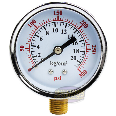 #ad 1 4quot; 0 300 PSI 2.5quot; Side Lower Mount Air Pressure Gauge Compressor Hydraulic $8.95