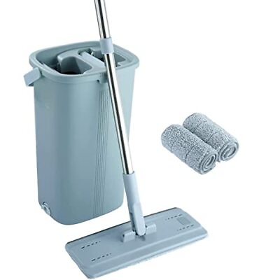 #ad Easygleam Mop and Bucket Set Chamber 4 Reusable Pads All Floor Types Blue $37.99