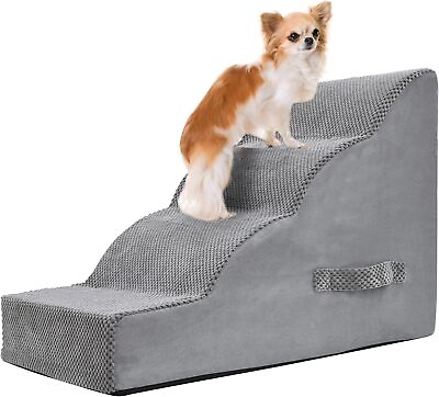 #ad 4 Steps Cat Dog Stairs Pet Ramp for High BedCouchFoam Dog Steps for Small Dogs $43.20