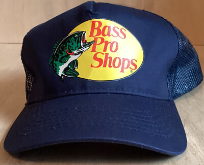 #ad Bass Pro Shops Hat Cap Snapback Blue Trucker Mesh Adjustable Fish Fishing $14.99