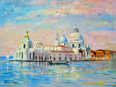 #ad 11quot; X 14quot; AskArt Listed Artist Nino Pippa Original Painting Venice La Salute $900.00