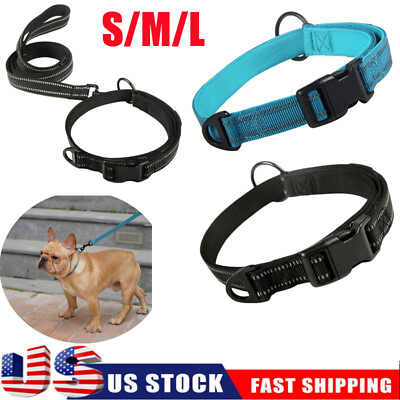 Pet Collar Neck Strap Traction Rope Safe Buckle Training Dog Belt Set Adjustable $7.66