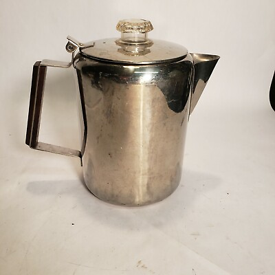 #ad Glacier Stainless GSI Outdoors 9 Cup Camp Coffee Pot Percolator w wood handle $37.79