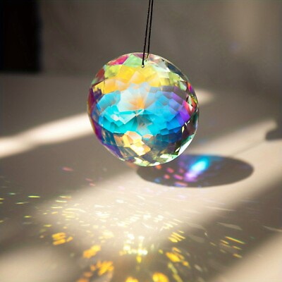 #ad Crystal Suncatchers Pendant Color Changing Prism Crystal Rainbow Maker Ornament $11.61