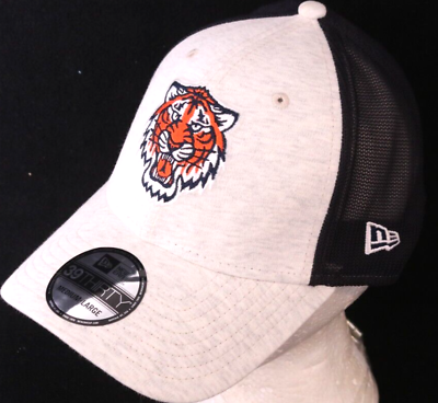 #ad NEW Detroit Tigers New Era White Embroidered Mesh Hat Adult Medium Large stretch $25.48