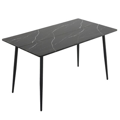 #ad Disassemble rectangular table with arc MDF Black tabletop $147.03