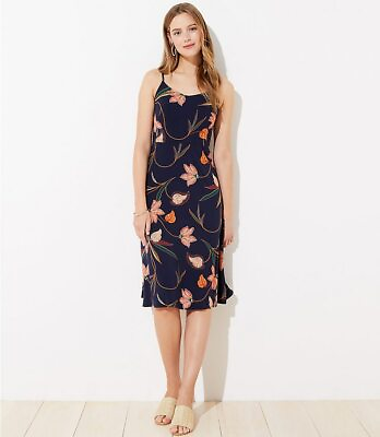 #ad Loft Floral Midi Dress GORGEOUS Boho Style Petite NEW MSRP $80 SZ 00 12 $35.48