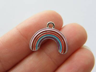 #ad 2 Rainbow charms silver tone S159 $4.25