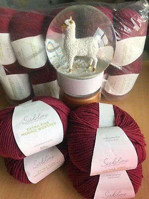 #ad NEW Sublime Extra Fine Merino Worsted Knitting Yarn Red DISCONTINUED $8.99