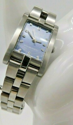 #ad Kenneth Cole New York KC4245 Blue Rectangle Dial Silver Tone Fold Over Watch $26.99