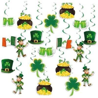 #ad 1 Set of 24 Different St. Patrick#x27;s Day Decorations Clover Clover Banner $15.80
