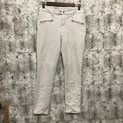 #ad Levi Strauss 721 High Rise Skinny 29 White Jeans Zippers Womens Stitched Pockets $24.20