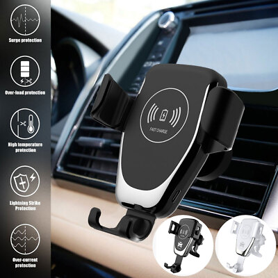 #ad Wireless Car Charger for Phone 3 in 1 Stable Suction Cup Windscreen Dashboard BK $14.99