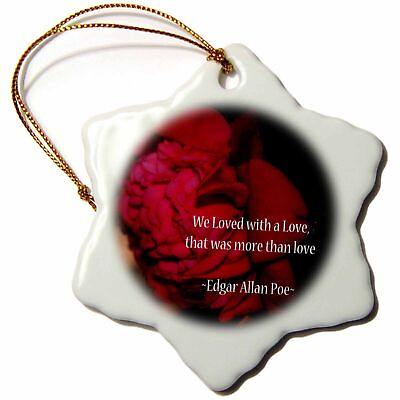 #ad 3dRose More Than Love is an inspirational quote by Edgar Allan Poe 3 inch Snowfl $14.99
