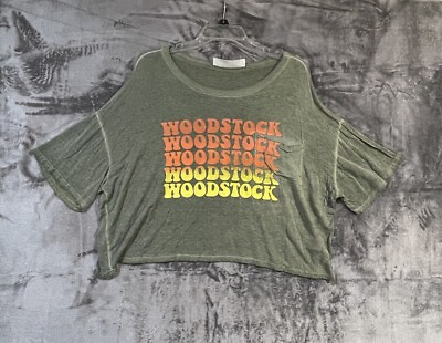 #ad Vintage Havana Woodstock Womens T shirt Sz XL Green boho peace love amp; music $14.95