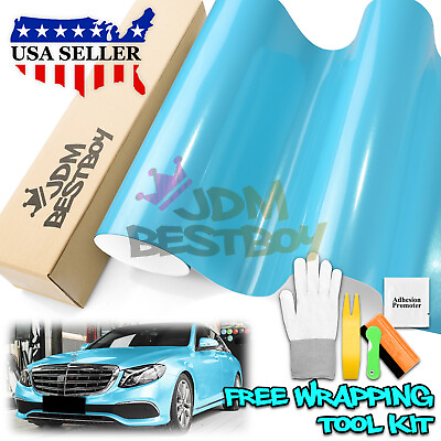 #ad Premium Super Gloss Metallic Turquoise Blue Vinyl Car Wrap Sticker Decal Sheet $11.00