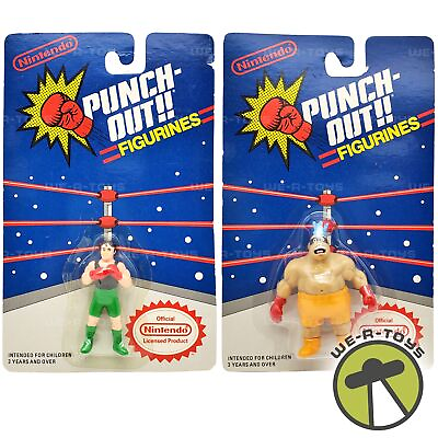 #ad Nintendo Set of 2 Punch Out 2in Figurines Little Mac amp; King Hippo 1989 NRFP $159.96