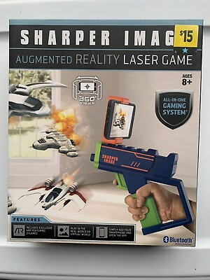 #ad Sharper Image Augmented Reality Laser Game Gun Bluetooth 360 Views New $13.99