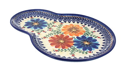 #ad Blue Rose Polish Pottery Autumn Burst Breakfast Plate $54.50