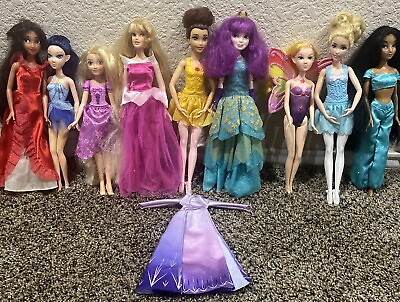 #ad Lot Of 9 Disney Princesses and Fairy $29.99