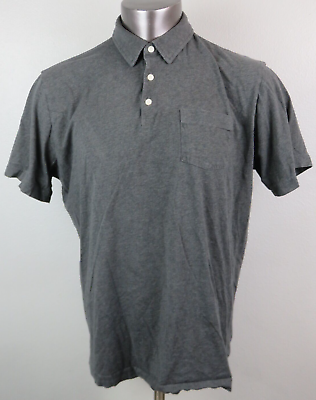 #ad Mens Patagonia Polo Shirt Short Sleeve Size XL Solid Gray Organic Cotton Pocket $24.99