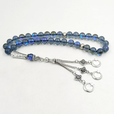 #ad Tasbih Blue Austrian Crystal highlight women prayer beads $20.00