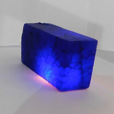 #ad 380 Ct Natural Sapphire Huge Rough Earth Mined Certified Blue Loose Gemstone $12.29