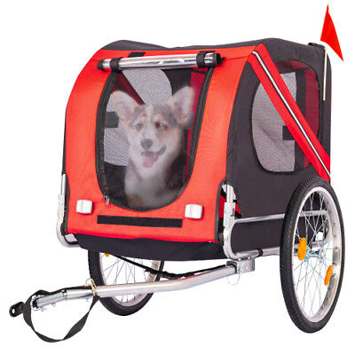 #ad Pet Bike Trailer Bicycle Carrier for Medium Small Sized Dogs Folding with Wheels $136.98