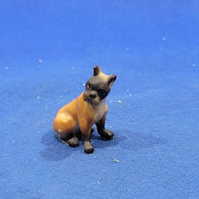 Vintage Mini Boxer Dog Ceramic Animal Figure Desk shelf Decor $7.55