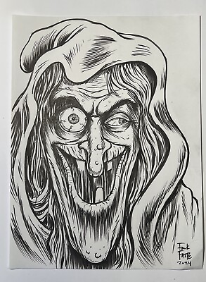 #ad Original Art The Old Witch Haunt From EC Comics Horror drawing By Frank Forte $100.00
