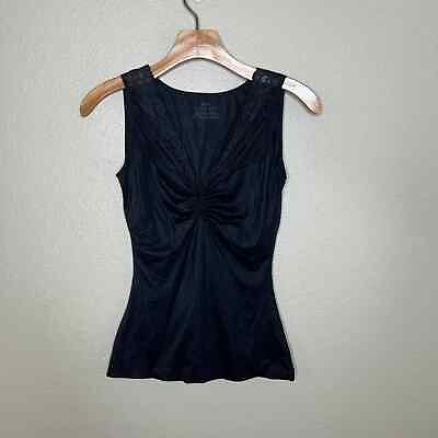 #ad Maidenform Size Large Womens Black Smoothing Tank Lace Stretch Undershirt $8.00