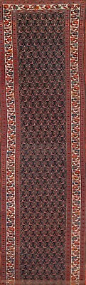 #ad Pre 1900 Paisley Malayer Vegetable Dye Hand knotted Runner Antique Rug 4#x27;x16#x27; $2611.18