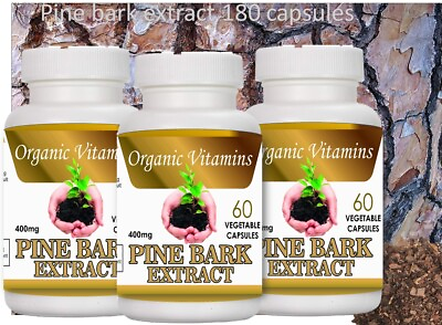 #ad FRENCH MARITIME PINE BARK EXTRACT 400 mg 180 Capsules 95% Proanthocyanidins 3 $19.80