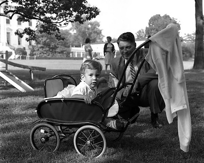 #ad John F. Kennedy Jr. in stroller on White House lawn New 8x10 Photo $8.99