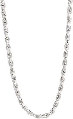 #ad Pori Jewelry Sterling Silver Diamond Cut Rope Chain Necklace 5MM Made In Italy $179.99