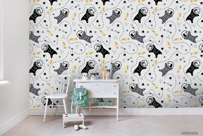 #ad 3D Astronaut Dog Pattern Wallpaper Wall Mural Removable Self adhesive Sticker 62 AU $224.99