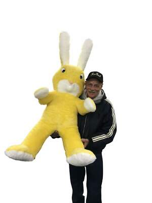 #ad Giant Stuffed Yellow Bunny 60 Inch Soft Big Plush Rabbit 5 Foot Rabbit Made USA $239.76